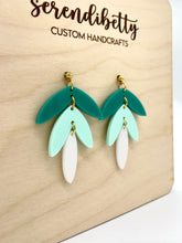 Load image into Gallery viewer, Tiered Statement Stud Earrings - Teal Ombre (Acrylic)