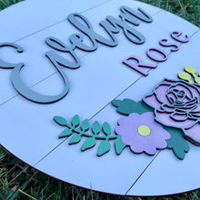 Load image into Gallery viewer, Spring Florals Name Sign