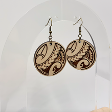 Load image into Gallery viewer, Round Tribal Earrings (Wood)