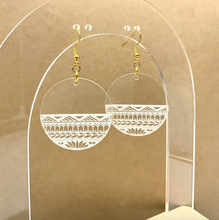Load image into Gallery viewer, Round Half-Circle Tribal Earrings (Acrylic)