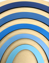 Load image into Gallery viewer, Wooden Rainbow with Macrame (Blues)