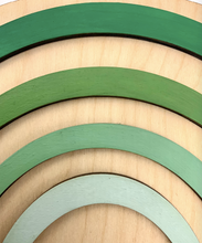 Load image into Gallery viewer, Wooden Rainbow with Macrame (Greens)