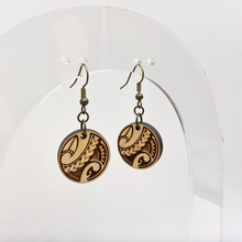 Load image into Gallery viewer, Round Tribal Earrings (Wood)