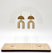 Load image into Gallery viewer, Woven Rattan Open U Earrings (Wood)