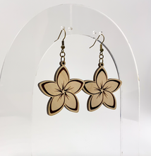 Load image into Gallery viewer, Plumeria Earrings (Wood)
