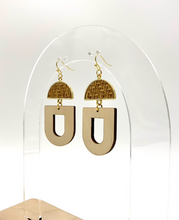 Load image into Gallery viewer, Woven Rattan Closed U Earrings (Wood)