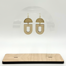 Load image into Gallery viewer, Woven Rattan Closed U Earrings (Wood)