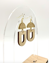 Load image into Gallery viewer, Woven Rattan Closed U Earrings (Wood)