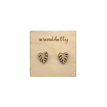 Load image into Gallery viewer, Monstera Leaf Studs (Wood)