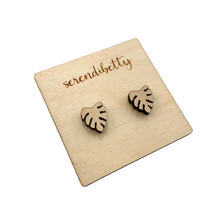 Load image into Gallery viewer, Monstera Leaf Studs (Wood)