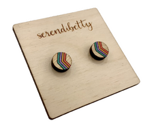 Load image into Gallery viewer, Hand-painted Rainbow Studs (Wood)