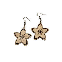 Load image into Gallery viewer, Plumeria Earrings (Wood)