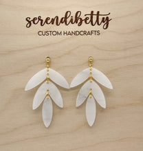 Load image into Gallery viewer, Tiered Statement Stud Earrings - White Marble (Acrylic)