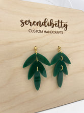 Load image into Gallery viewer, Tiered Statement Stud Earrings - Hunter Green (Acrylic)