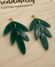 Load image into Gallery viewer, Tiered Statement Stud Earrings - Hunter Green (Acrylic)