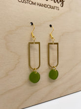 Load image into Gallery viewer, Round Charm Earrings - Moss Green