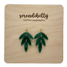 Load image into Gallery viewer, Tiered Statement Stud Earrings - Hunter Green (Acrylic)