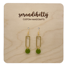 Load image into Gallery viewer, Round Charm Earrings - Moss Green