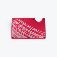 Load image into Gallery viewer, Half Tribal Engraved Metal Wallet - Red
