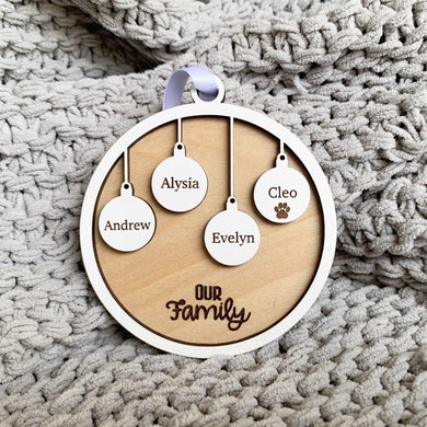 Personalized Family Ornament (1-7 Names)