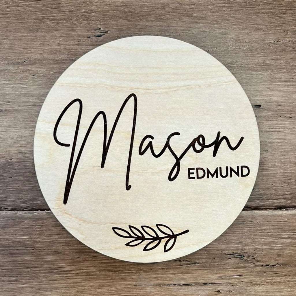 Mini Round Name Sign (Engraved only)