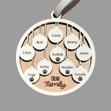 Personalized Family Ornament (Expanded 8-10 Names)