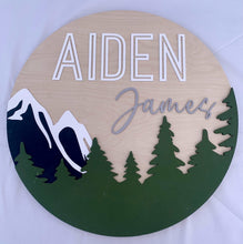 Load image into Gallery viewer, Mountains &amp; Trees Name Sign
