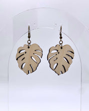 Load image into Gallery viewer, Monstera Leaf Earrings (Wood)
