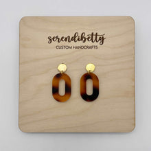 Load image into Gallery viewer, Oval Statement Stud Earrings - Tortoise Shell (Acrylic)
