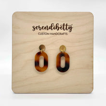 Load image into Gallery viewer, Oval Statement Stud Earrings - Tortoise Shell (Acrylic)
