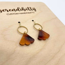 Load image into Gallery viewer, Mini Fan Charm Earrings - Tortoise Shell (Acrylic)
