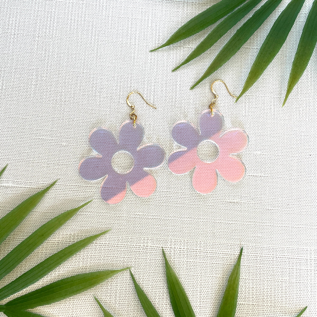 Daisy Earrings - Iridescent (Acrylic)