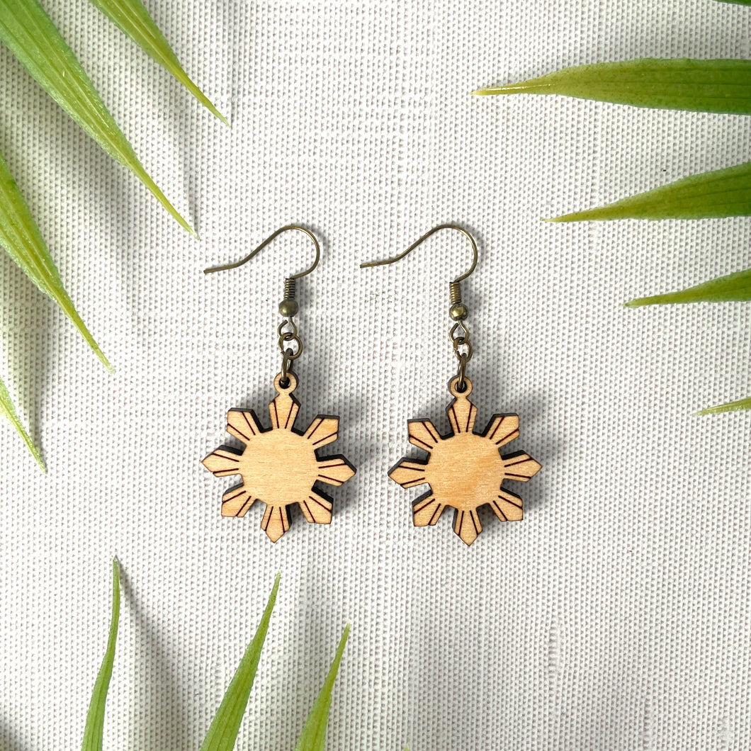 Philippines Sun Earrings (Wood)