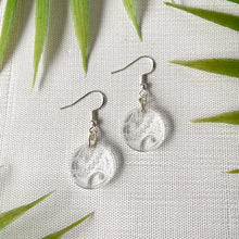 Load image into Gallery viewer, Round Clear &amp; White Tribal Earrings (Acrylic)
