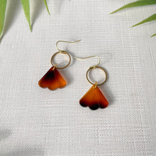 Load image into Gallery viewer, Mini Fan Charm Earrings - Tortoise Shell (Acrylic)
