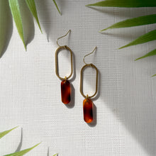 Load image into Gallery viewer, Oval Charm Earrings - Tortoise Shell (Acrylic)
