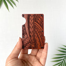 Load image into Gallery viewer, Full Tribal Engraved Wood Wallet - Cherry
