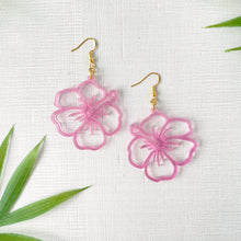 Load image into Gallery viewer, Hibiscus Earrings - Pink (Acrylic)
