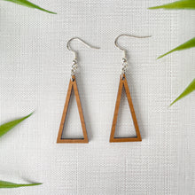 Load image into Gallery viewer, Hollow Triangle Geometric Earrings (Walnut Hardwood)
