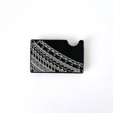 Load image into Gallery viewer, Half Tribal Engraved Metal Wallet - Black
