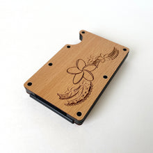 Load image into Gallery viewer, Plumeria Tribal Engraved Wood Wallet - Beechwood
