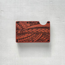 Load image into Gallery viewer, Full Tribal Engraved Wood Wallet - Cherry
