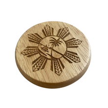 Load image into Gallery viewer, Round Wood Bottle Opener w/Magnets #6 (PI x Guam Tribal)
