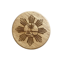 Load image into Gallery viewer, Round Wood Bottle Opener w/Magnets #6 (PI x Guam Tribal)
