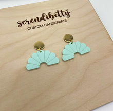 Load image into Gallery viewer, Fan Statement Stud Earrings - Mint (Acrylic)
