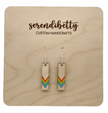 Load image into Gallery viewer, Hand-painted Rainbow Bar Earrings (Wood)
