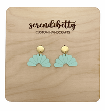 Load image into Gallery viewer, Fan Statement Stud Earrings - Mint (Acrylic)
