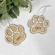 Load image into Gallery viewer, Personalized Paw Print Ornament (Cat)
