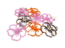 Load image into Gallery viewer, Hibiscus Earrings - Orange (Acrylic)
