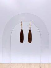 Load image into Gallery viewer, Narrow Teardrop Earrings (Walnut Hardwood)
